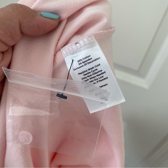 Talbots Women's Light Pink Dragonfly Short Sleeve Polo Shirt Top Sz Medium - Picture 4 of 5